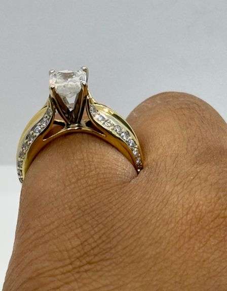 14K Two-Tone Gold Radiant Cut Diamond Ring