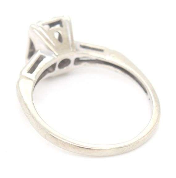 Estate 14K WG 1/2 Ct. Emerald Cut Diamond Ring