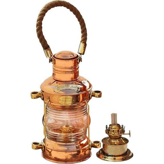 Brass & Copper Anchor Oil Lamp