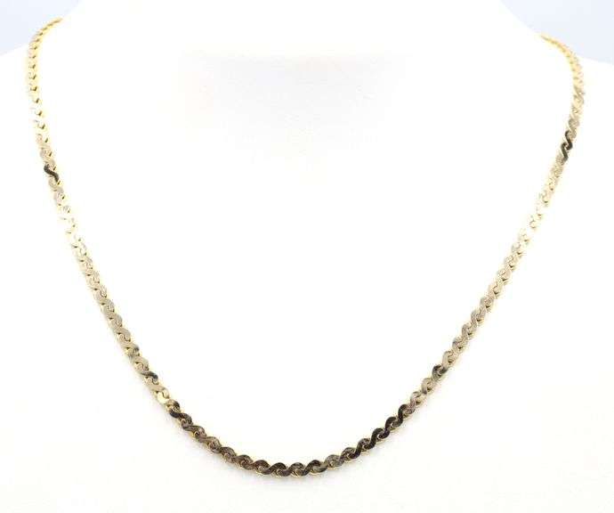 14kt Yellow gold Serpentine chain necklace