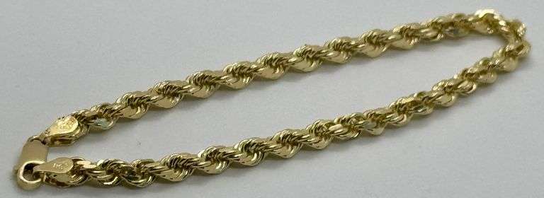 14K Yellow Gold Twisted Rope Bracelet