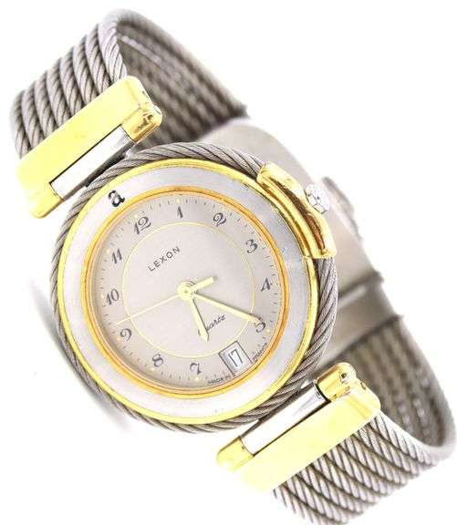 Lenox quartz 2 tone bangle bracelet watch