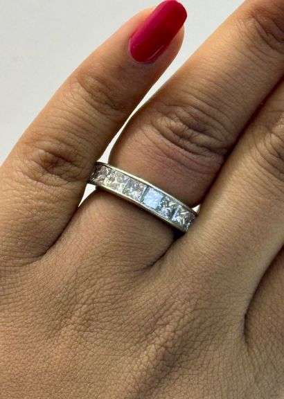 Platinum .950 Princess Cut Diamond Wedding Band