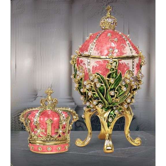 Lilies of the Valley Edd & Crown Crown Trinket Box