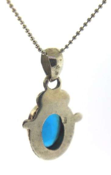 Sterling Silver Blue Glass Pendant on Chain