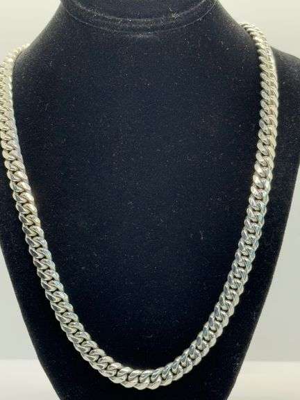 Beautiful 22in Italian Silver Miami Cuban Chain
