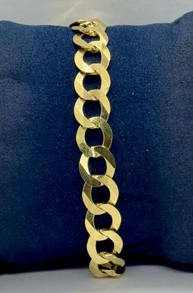 14K Yellow Gold Italian Curb Link Bracelet