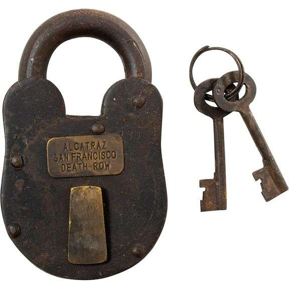Cast Iron Alcatraz Death Row Padlock with Keys