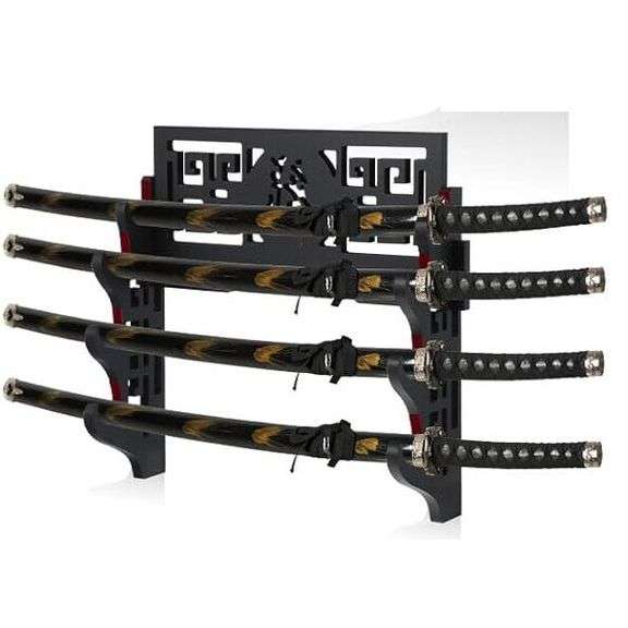 4-Tier Katana Wall Mount Sword Holder