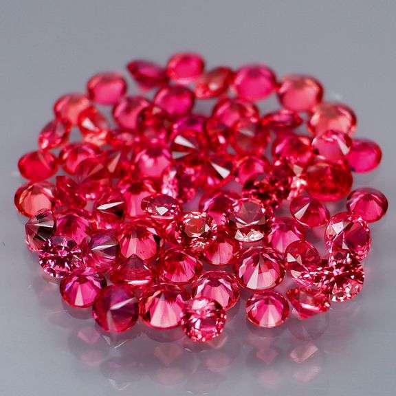 Collectors 65 piece 3.35ct fiery red Sapphire set!