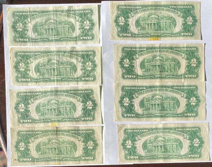 2 1953A B &C 1963 Series Red Seal US Notes