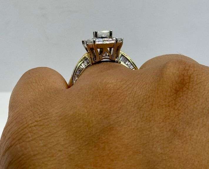 14K Two-Tone Gold Princess Cut Diamond Ring