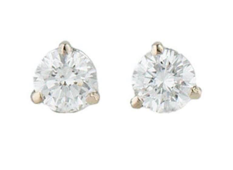 0.61ctw Round Diamond Solitaire Stud Earrings in 14K