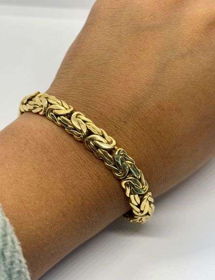 14K Yellow Gold Italian Texured Bracelet