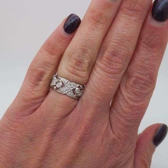 Vintage Platinum Diamond Eternity Band