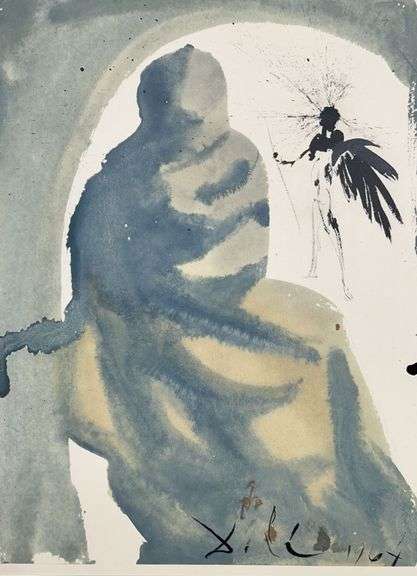 Highly Collectible and Rare Salvador Dali Original Lithograph from the 'Biblia Sacra' Suite