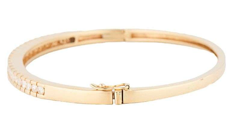 1.00ctw Round Diamond Channel Set Bangle Bracelet in 14K