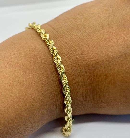 14K Yellow Gold Twisted Rope Bracelet