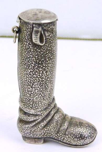 Antique Sterling Silver Boot Matchsafe