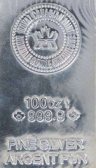 100 OZ Fine Silver Bar