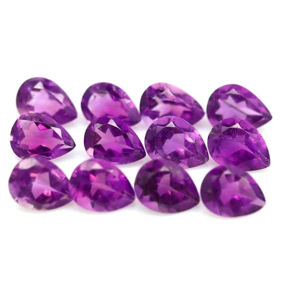 Stunning 12.75ct pear cut real Brazilian Amethyst set