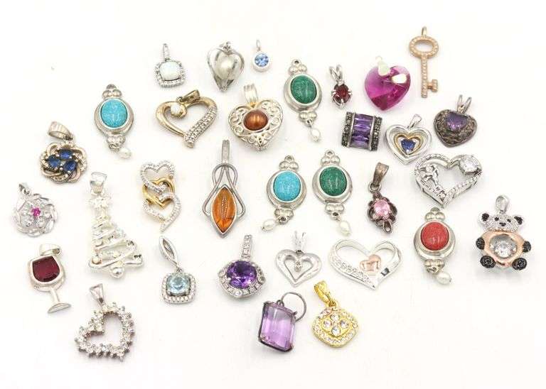 Group lot of Vintage 925 sterling silver pendants