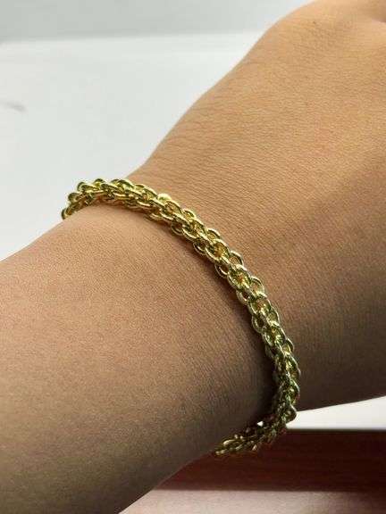 14K Yellow Gold Italian Double Link Bracelet
