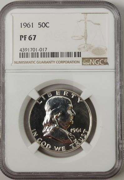 Lot Of "3" 1961-1963 PF 67 Franklin Half Dollars, NGC