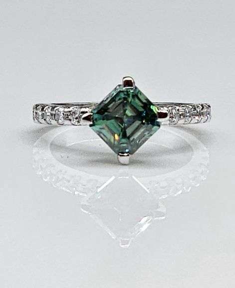 2.48 Ct VVs1 Rare Russian Color Change Lab Created Alexandrite Asscher Cut Ring
