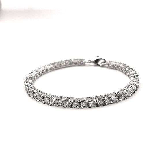 14 Kt White Gold Plated 12.5 Ctw Lab Simulated Diamond Tennis Bracelet