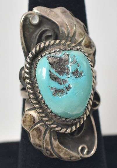Native American Turquoise Gemstone Ring in Sterling Silver