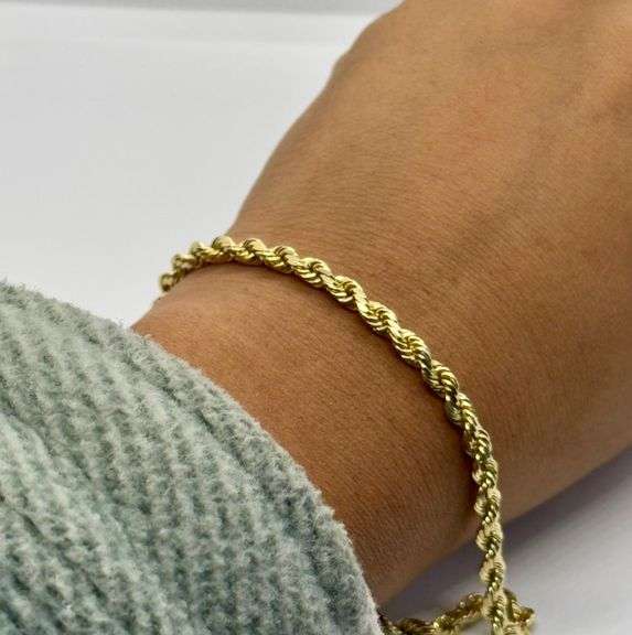 14K Yellow Gold Twisted Rope Bracelet
