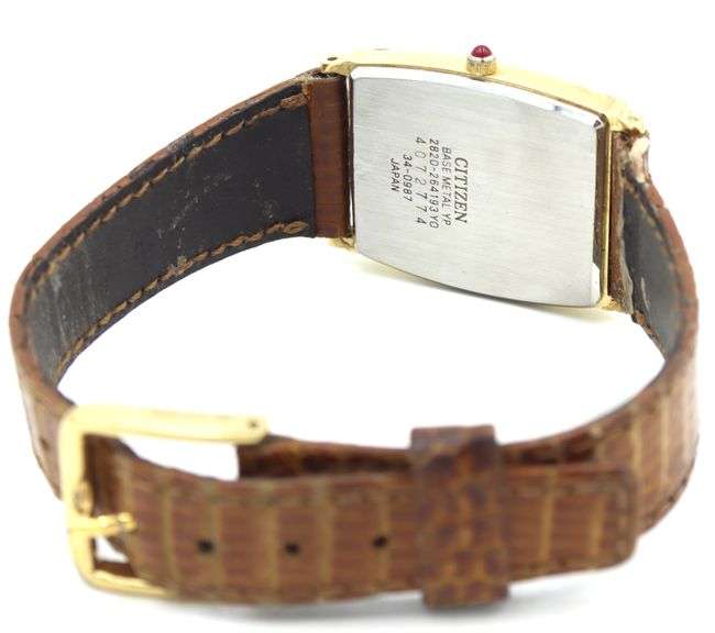 Citizen quartz cream beige dial square watch