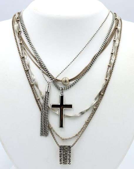 Group lot of 6 Vintage 925 sterling silver necklaces
