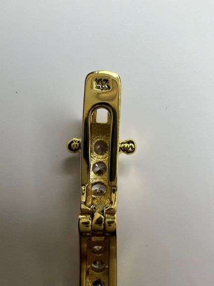 Elegant 14 Kt 16.1 Grams Yellow Gold Plated Tennis Bracelet