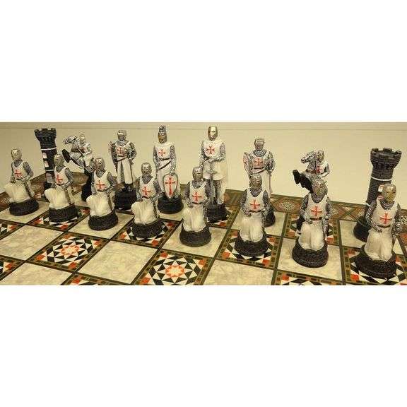 Medieval Crusades Warrior Chess Set Hand-Painted