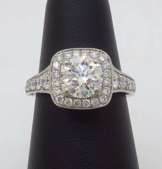 Gabriel & Co. Certified Earth Mined Diamond Halo Engagement Ring