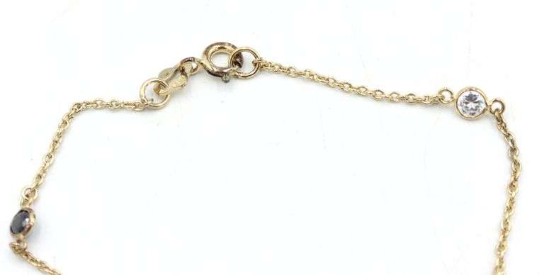 Black and White Crystal Station Bracelet