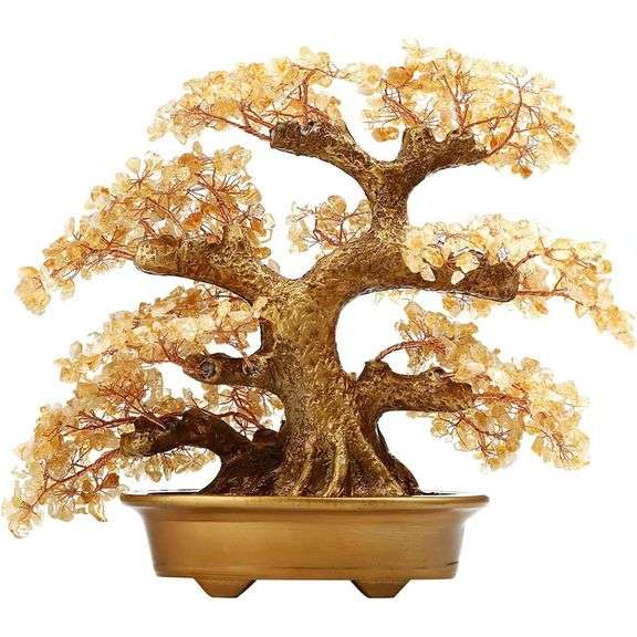 Feng Shui Large Yellow Crystal Quartz Money Tree