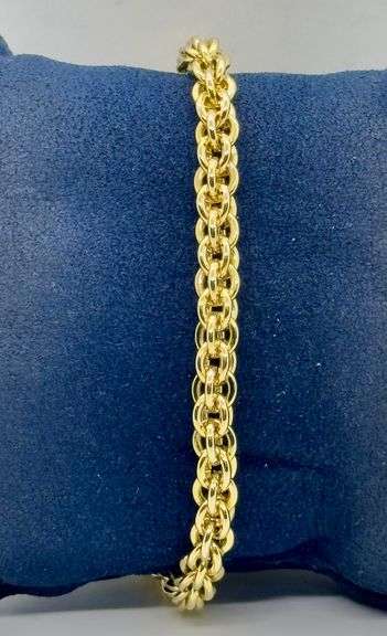 14K Yellow Gold Italian Double Link Bracelet