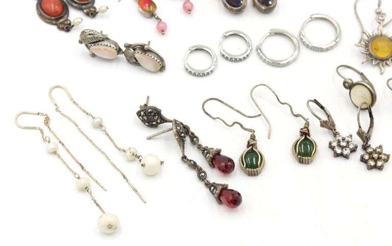 Group lot of Vintage 925 sterling silver earrings