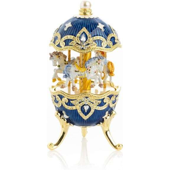 Keren Kopal Austrian Crystals Carousel Horse Music Box