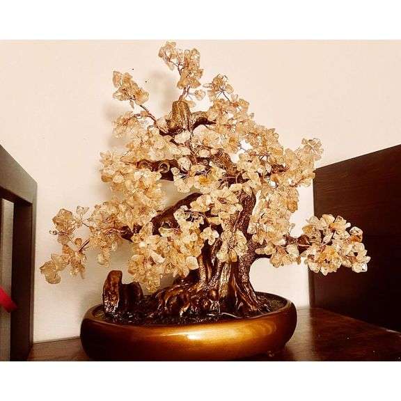 Feng Shui Large Yellow Crystal Quartz Money Tree