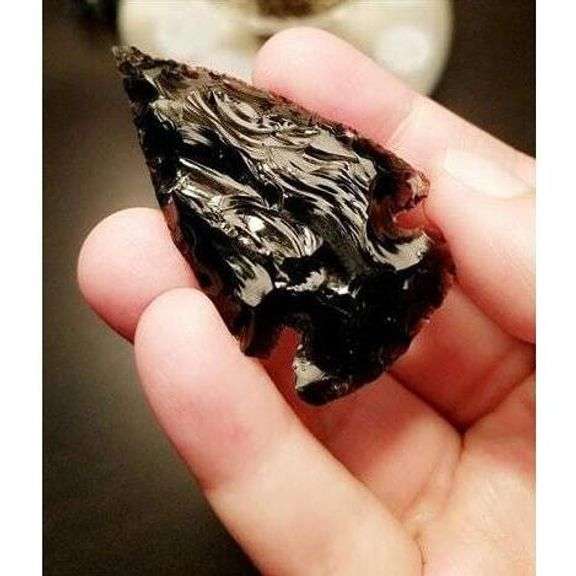 6 Black Obsidian Arrowhead Collection