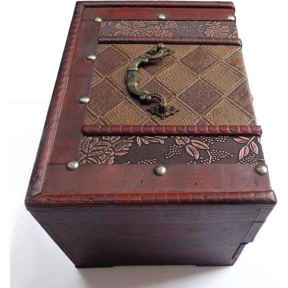 3-Layer Retro Wooden Jewelry Box with Mirror