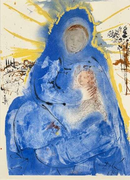 Highly Collectible and Rare Salvador Dali Original Lithograph from the 'Biblia Sacra' Suite