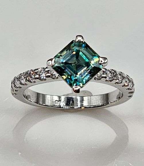2.48 Ct VVs1 Rare Russian Color Change Lab Created Alexandrite Asscher Cut Ring