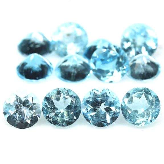 Matched! 12 piece 12.31ct full fire sky blue Topaz set