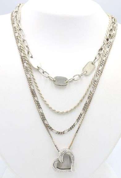 Group lot of 4 Vintage 925 sterling silver necklaces