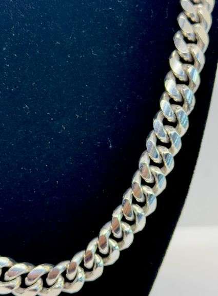 Stunning 22in Italian Silver Miami Cuban Chain